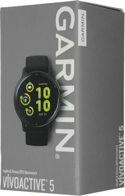 Смарт-часы Garmin Vivoactive 5 30.4мм 1.2" AMOLED корп.черный рем.черный разм.брасл.:125-190мм (010-02862-10)