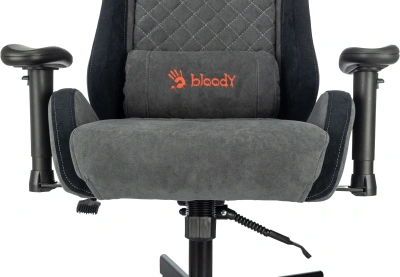 Кресло игровое A4Tech Bloody GC-580 серый/черный искусственная замша с подголов. крестов.