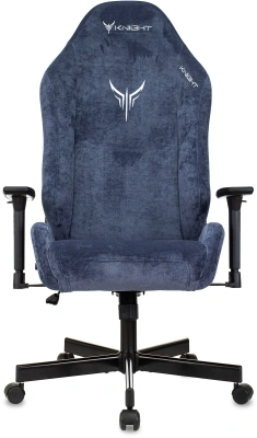 Кресло игровое Knight N1 Fabric синий Light-27 с подголов. крестов. металл