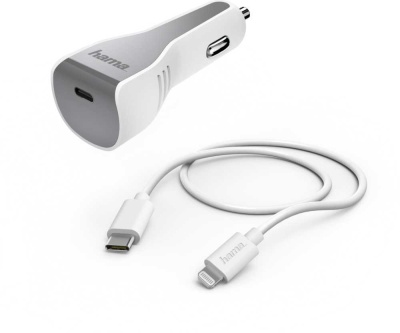 Автомобильное зар./устр. Hama H-183317 30W 3A (PD) USB Type-C для Apple белый (00183317)