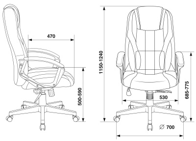 Кресло игровое Zombie 9 черный/серый ткань/эко.кожа крестов. пластик