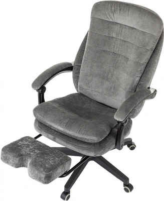 Кресло руководителя Бюрократ T-9950MSG-F Fabric серый Light-19 крестов. пластик подст.для ног