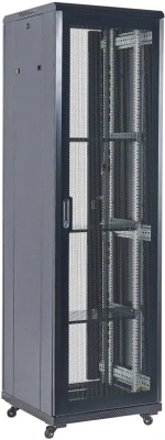 Шкаф коммутационный Rexant (04-1866-232) напольный 18U 600x600мм пер.дв.перфор. 800кг черный 230град. 988мм IP20 сталь