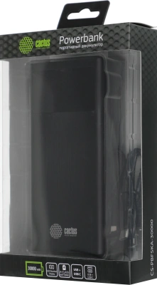 Мобильный аккумулятор Cactus CS-PBFSKA-30000 30000mAh 22.5W 4.5A USB-A/USB-C черный