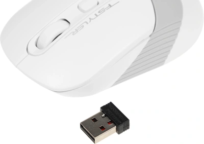Мышь A4Tech Fstyler FG10S белый/серый оптическая 2000dpi silent беспров. USB для ноутбука 4but (FG10S WHITE)