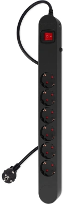 Сетевой фильтр Ippon NF-EU-3-16 3м (6 розеток) черный (коробка)