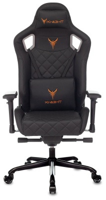 Кресло игровое Knight TITAN черный ромбик экокожа с подголов. крестов. металл