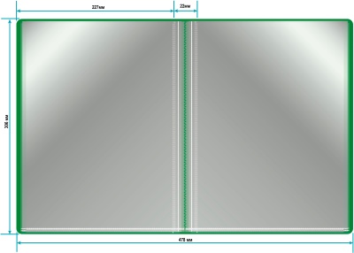 Папка с 30 прозр.вклад. Бюрократ -BPV30GRN A4 пластик 0.65мм торц.карм с бум. встав зеленый