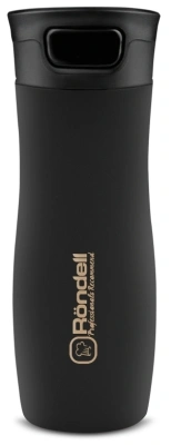 Термокружка для напитков Rondell Tezoro RDS-836 0.4л. черный картонная коробка