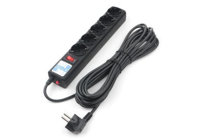 Сетевой фильтр Powercube SPG5-C5 5м (5 розеток) черный (коробка)