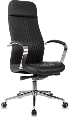 Кресло эргономичное Бюрократ CH-610SL-Lux черный экокожа крестов. металл хром
