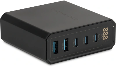 Настольное зар./устр. Digma Pro DPW10A 140W 5A (PD+QC) 3хUSB-C/2xUSB-A универсальное черный (DPW1A4G024BK)