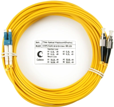 Патч-корд Cabeus FOP(D)-9-LC-FC-10M 2x9/125 OS2 LC дуплекс-FC дуплекс 10м LSZH желтый
