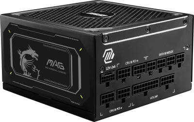 Блок питания MSI ATX 1000W MAG A1000GL PCIE5 80+ gold (20+4pin) APFC 135mm fan 15xSATA Cab Manag RTL