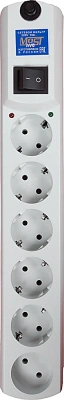 Сетевой фильтр Most HV6 2м (6 розеток) белый (коробка)