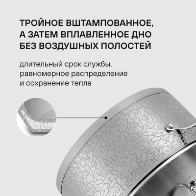Кастрюля Rondell Vintage RDS-344 5л. d=24см (с крышкой) стальной