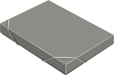 Папка-короб на резинке Бюрократ -BA25/05GREY пластик 0.5мм корешок 25мм A4 серый