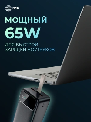 Мобильный аккумулятор Cactus CS-PBFSND-40000 40000mAh 65W 3A USB-A/USB-C черный