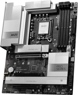 Материнская плата MSI PRO Z890-A WIFI  Soc-1851 Intel Z890 4xDDR5 ATX AC`97 8ch(7.1) 5Gigabit RAID+HDMI