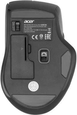 Мышь Acer OMR150 черный оптическая 1600dpi беспров. USB 6but (ZL.MCEEE.00K)