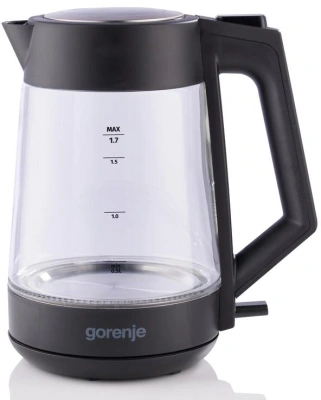 Чайник электрический Gorenje K17OGP 1.7л. 2200Вт черный/прозрачный корпус: стекло/пластик