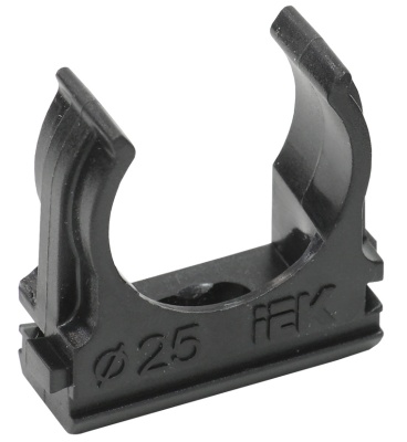Держатель IEK CTA10D-CF25-K02-100 односторонний с защелкой 25мм полистирол черный (упак.:1шт)