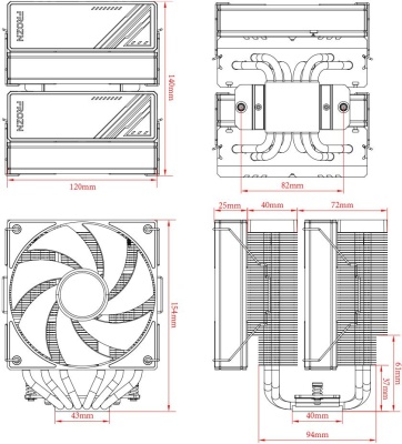 Устройство охлаждения(кулер) ID-Cooling Frozn A620 Soc-AM5/AM4/1200/1700/1851 черный 4-pin 29.85dB Al+Cu 270W 1190gr Ret (FROZN A620 BLACK)