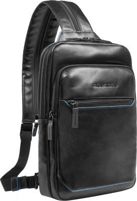 Рюкзак слинг мужской Piquadro Blue Square CA6589B2/N черный натур.кожа