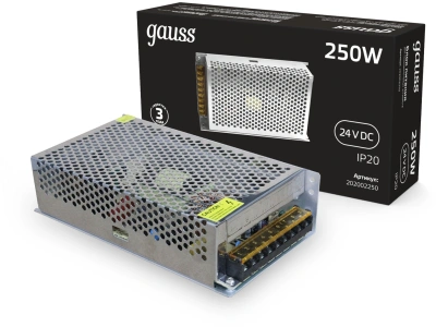 Блок питания Gauss 202002250 встраив. для лен.светод. черный