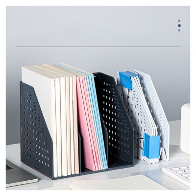 Лоток вертикальный Deli 79003Black 3отд. складной A5 200х150х180мм черный пластик