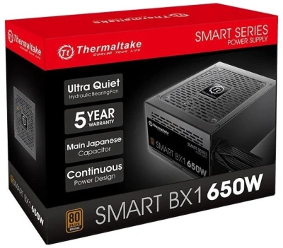 Блок питания Thermaltake ATX 650W Smart BX1 SE 80+ bronze (20+4pin) APFC 120mm fan color LED 6xSATA RTL