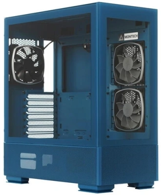 Корпус Montech Sky Two Morocco голубой без БП ATX 3x140mm 2xUSB3.0 audio bott PSU