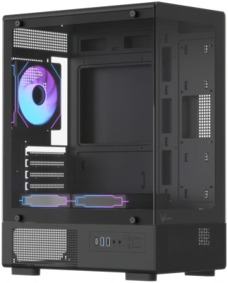 Корпус Formula Crystal Z1CM v2 черный без БП mATX 1xUSB2.0 1xUSB3.0 audio bott PSU