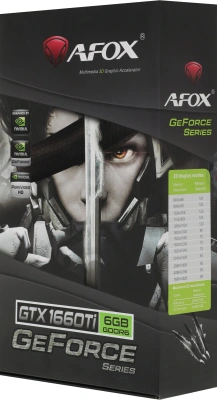 Видеокарта Afox PCI-E 3.0 AF1660TI-6144D6H4 NVIDIA GeForce GTX 1660TI 6Gb 192bit GDDR6 1500/12000 DVIx1 HDMIx1 DPx1 HDCP Ret