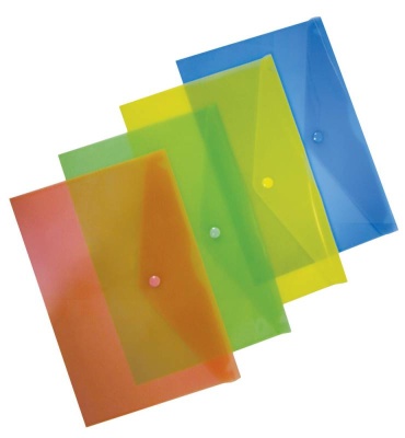 Конверт на кнопке Бюрократ -PK803AYEL A4 пластик 0.18мм желтый