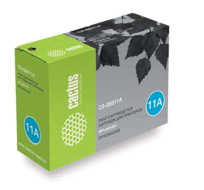 Картридж лазерный Cactus CS-Q6511A Q6511A черный (6000стр.) для HP LJ 2410/2420/2430