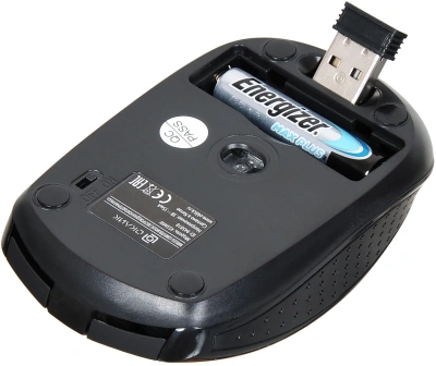 Мышь Оклик 455MW черный оптическая 1600dpi беспров. USB для ноутбука 6but (945818)