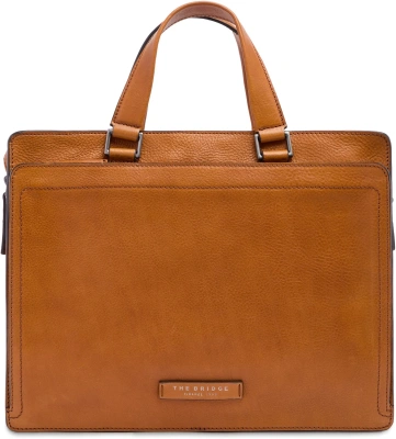 Деловая сумка The Bridge Leone Soft 063026D3/74 с отделением для ноутбука 13" коньячная натур.кожа