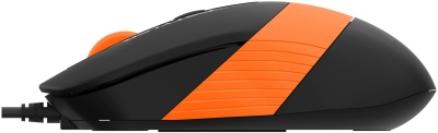 Мышь A4Tech Fstyler FM10S черный/оранжевый оптическая 1600dpi silent USB 3but (FM10S USB ORANGE)