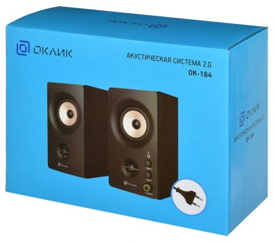 Колонки Оклик OK-164 2.0 черный 30Вт
