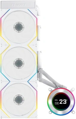 Система водяного охлаждения Lian-Li HydroShift II LCD-C 360TL ARGB Soc-AM5/AM4/1700/1851 белый 4-pin 33dB Al+Cu LCD Ret (G89.GHS2LCD36TW.R0)