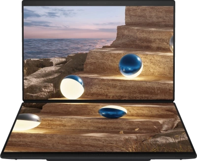 Ноутбук Asus ZenBook Duo UX8407AA-SN279X Core Ultra 9 386H 32Gb SSD1Tb Intel Graphics 14" OLED Touch 3K (2880x1800) Windows 11 Pro dk.grey WiFi BT Cam (90NB16V1-M00F80)