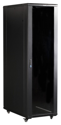 Шкаф коммутационный Lanmaster (TWT-CBB-27U-6X8-P1) напольный 27U 600x800мм пер.дв.перфор. задн.дв.перфор.2-хст. 2 бок.пан. 800кг черный IP20 сталь