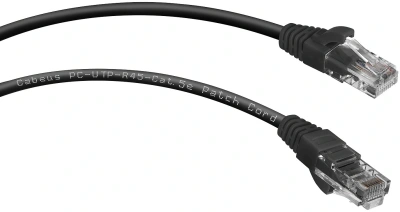 Патч-корд Cabeus PC-UTP-RJ45-CAT.5E-1.5M-BK U/UTP RJ-45 вил.-вилка RJ-45 кат.5E 1.5м черный ПВХ