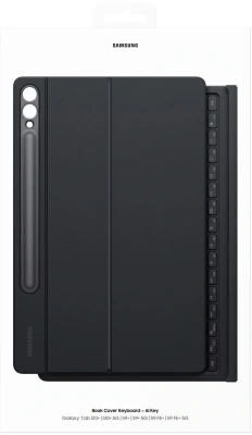 Чехол-клавиатура Samsung для Samsung Galaxy Tab S9+/S9 FE+/S10+ Book Cover Keyboard поликарбонат/полиуретан черный (EF-DX825UBRGRU)