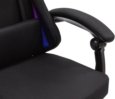 Кресло игровое Knight Wolf RGB черный с подголов. крестов. пластик пластик черный