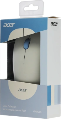 Мышь Acer OMR205 белый/голубой оптическая 1200dpi беспров. USB для ноутбука 3but (ZL.MCEEE.02H)