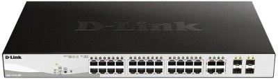 Коммутатор D-Link DGS-1210-28P/FL2A (L2) 24x1Гбит/с 4xКомбо(1000BASE-T/SFP) 24PoE 24PoE+ 193W управляемый