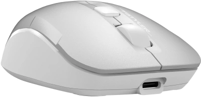 Мышь A4Tech Fstyler FB26CS Air2 серебристый/белый оптическая 2000dpi silent беспров. BT/Radio USB для ноутбука 4but (FB26CS AIR2 ICY WHITE)