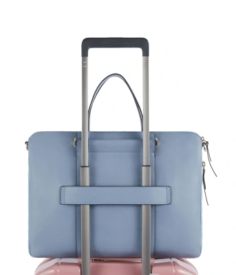 Деловая сумка женская Piquadro Circle CA4021W92/AZ3 с отделением для ноутбука 15.6" голубая натур.кожа